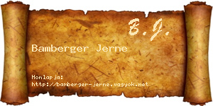 Bamberger Jerne névjegykártya